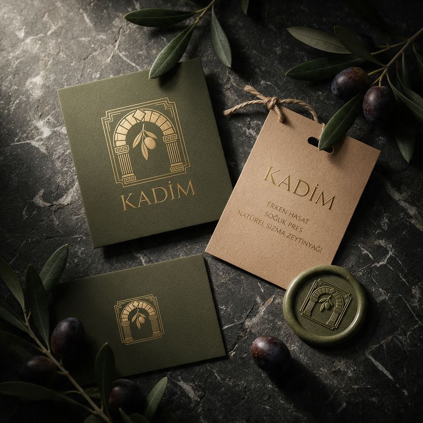 KADİM basılı set, mermer zeminde