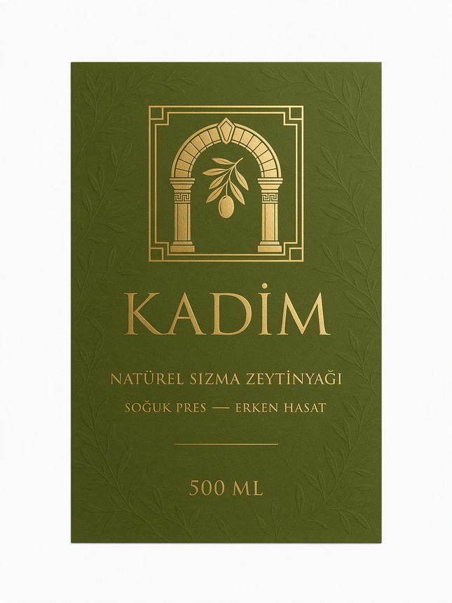 KADİM şişe etiketi, büyük amblem