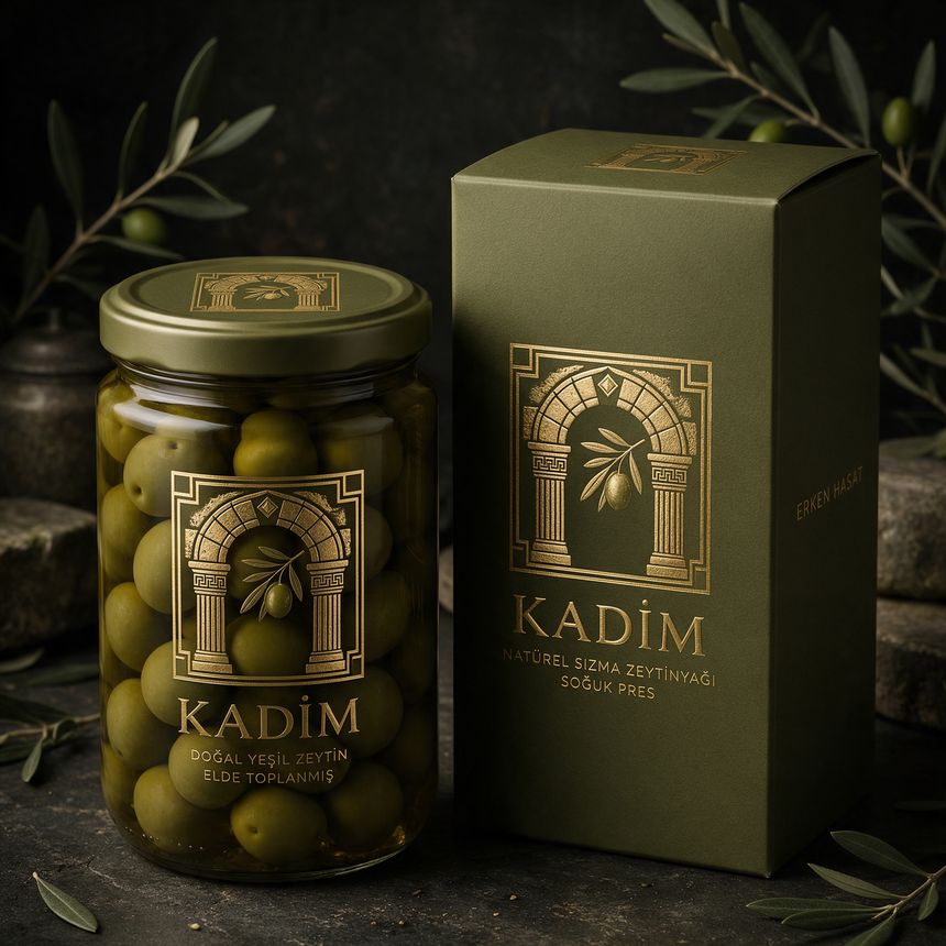 KADİM zeytin kavanozu, dar kutu