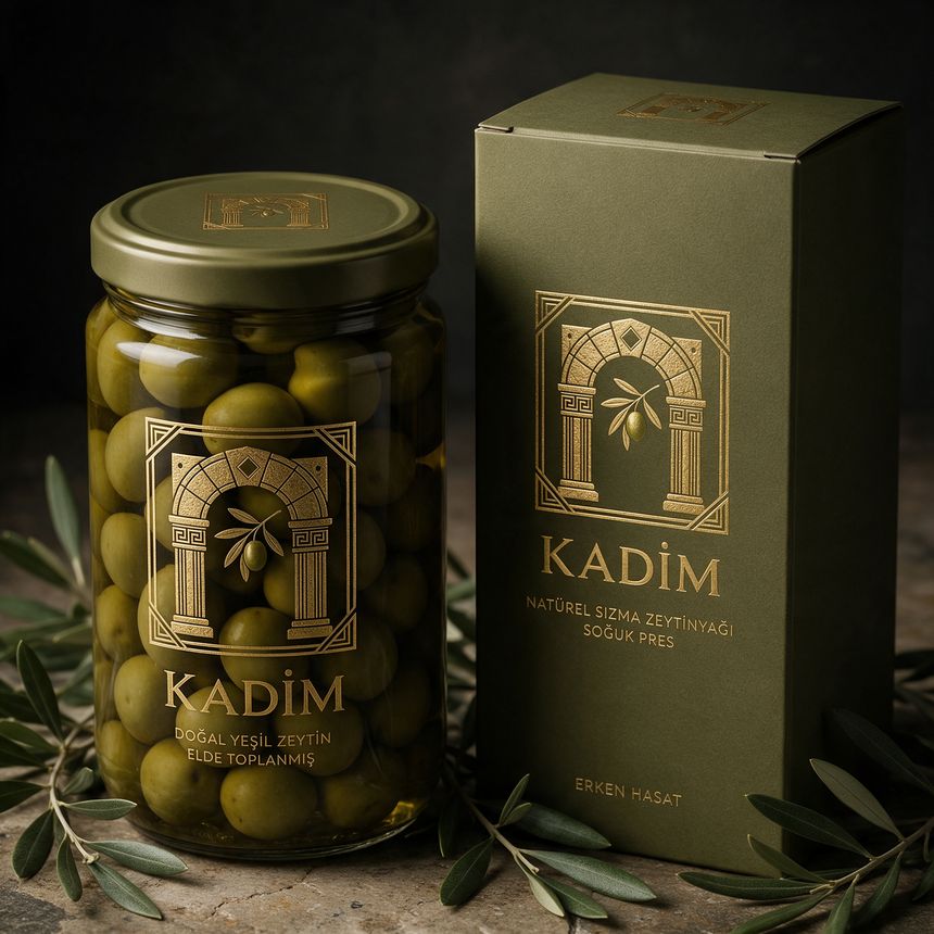 KADİM zeytin kavanozu, uzun kutu